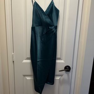 Green spaghetti strap dress